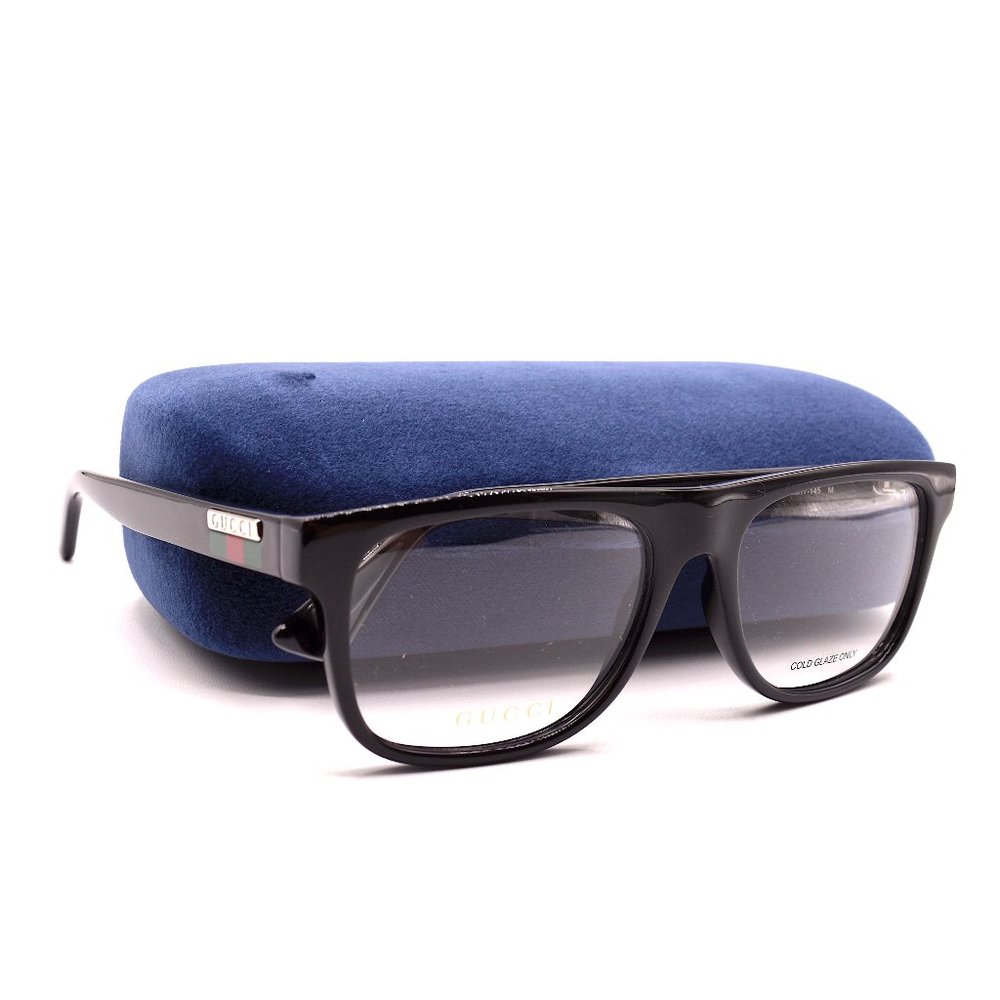 NEW GUCCI GG1117O 001 BLACK AUTHENTIC EYEGLASSES FRAME RX 56-17 - Picture 9 of 11